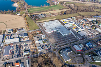 Vue aérienne de Zone industrielle de Nachtweide, centre E Stiegler à le quartier Ludwigshof in Speyer dans le département Rhénanie-Palatinat, Allemagne