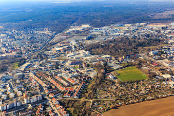 Vue aérienne de West Viehtriftstr à Speyer dans le département Rhénanie-Palatinat, Allemagne