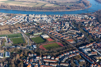 Vue aérienne de Stade Helmut Bantz à Speyer dans le département Rhénanie-Palatinat, Allemagne