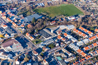 Ancien site Promarkt Am Rabensteinerweg à Speyer dans le département Rhénanie-Palatinat, Allemagne hors des airs
