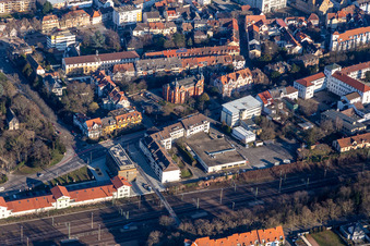 Vue aérienne de École VHS - Centre d'éducation des adultes à Speyer dans le département Rhénanie-Palatinat, Allemagne