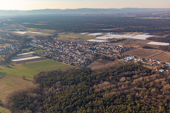 Vue oblique de Hanhofen dans le département Rhénanie-Palatinat, Allemagne