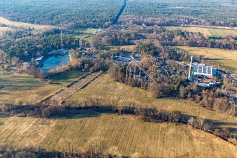 Vue oblique de Parc de vacances pendant les vacances d'hiver et de corona à Haßloch dans le département Rhénanie-Palatinat, Allemagne