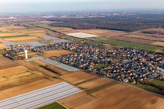 Quartier Niederlustadt in Lustadt dans le département Rhénanie-Palatinat, Allemagne vue d'en haut