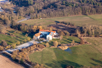 Photographie aérienne de Hôtel Zeiskamer Mühle à Zeiskam dans le département Rhénanie-Palatinat, Allemagne