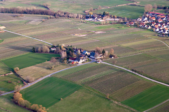 Vue aérienne de Windhof, frontière verte avec la France à Schweighofen dans le département Rhénanie-Palatinat, Allemagne