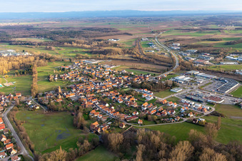 Quartier Altenstadt in Wissembourg dans le département Bas Rhin, France vu d'un drone