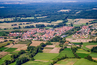 Vue aérienne de Village du sud-ouest à le quartier Geinsheim in Neustadt an der Weinstraße dans le département Rhénanie-Palatinat, Allemagne