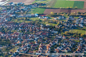 Offenbach an der Queich dans le département Rhénanie-Palatinat, Allemagne vue du ciel
