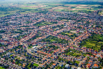 Vue aérienne de Centre à Haßloch dans le département Rhénanie-Palatinat, Allemagne