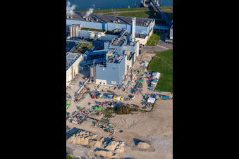 Vue aérienne de Papeterie Palm GmbH à Wörth am Rhein dans le département Rhénanie-Palatinat, Allemagne