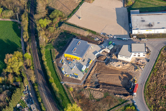 Vue aérienne de DPDHL ZSP Kandel à Kandel dans le département Rhénanie-Palatinat, Allemagne