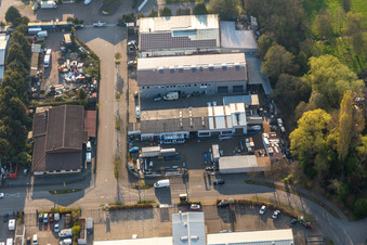 Vue aérienne de Zone industrielle Horst avec Frey Metalltechnik, propriétaire Dipl.-Ing. Matthias Frey eK et ArcoSYS Computervertriebs GmbH à le quartier Minderslachen in Kandel dans le département Rhénanie-Palatinat, Allemagne