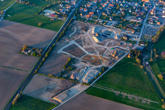 Vue aérienne de Sessenheim dans le département Bas Rhin, France