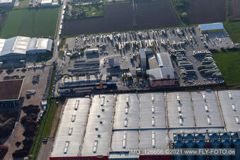 Vue aérienne de Kann GmbH Travaux de matériaux de construction à Herbolzheim dans le département Bade-Wurtemberg, Allemagne