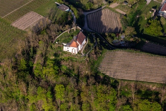 Vue aérienne de Chapelle Saint-Michel à Riegel am Kaiserstuhl dans le département Bade-Wurtemberg, Allemagne