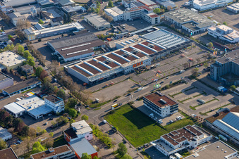 Vue aérienne de Magasin de bricolage OBI Markt Fribourg Sud à le quartier Saint Georgen-Nord in Freiburg im Breisgau dans le département Bade-Wurtemberg, Allemagne