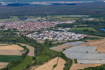 Quartier Eggenstein in Eggenstein-Leopoldshafen dans le département Bade-Wurtemberg, Allemagne depuis l'avion