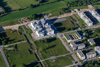 Vue aérienne de Parc technologique, campus technologique LTC Linder à le quartier Rintheim in Karlsruhe dans le département Bade-Wurtemberg, Allemagne