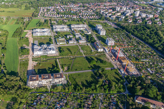Parc technologique à le quartier Rintheim in Karlsruhe dans le département Bade-Wurtemberg, Allemagne hors des airs
