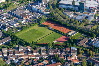 Vue aérienne de Maillots de sport TuS Rintheim à le quartier Rintheim in Karlsruhe dans le département Bade-Wurtemberg, Allemagne