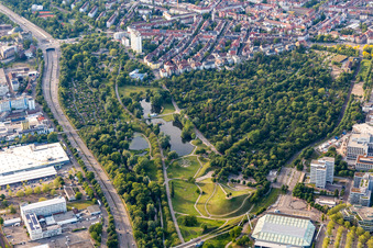 Vue aérienne de Installation Günter Klotz à le quartier Südweststadt in Karlsruhe dans le département Bade-Wurtemberg, Allemagne