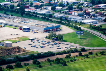 Vue aérienne de Bonne année à Philippsburg dans le département Bade-Wurtemberg, Allemagne