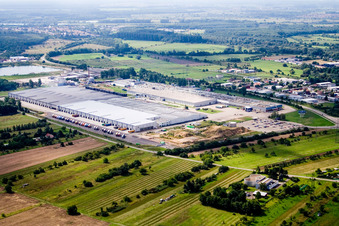 Vue aérienne de Goodyear du nord-est à Philippsburg dans le département Bade-Wurtemberg, Allemagne