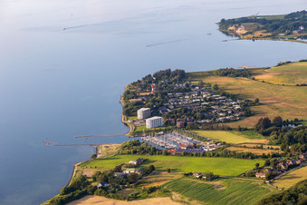 Vue aérienne de Afficher la fin à le quartier Bockholm in Glücksburg dans le département Schleswig-Holstein, Allemagne