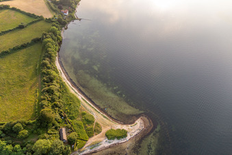 Vue aérienne de Nordspitze - presque le point le plus septentrional de l'Allemagne à le quartier Holnis in Glücksburg dans le département Schleswig-Holstein, Allemagne