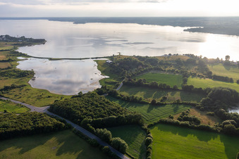 Vue aérienne de Endigué Petit Noor à le quartier Holnis in Glücksburg dans le département Schleswig-Holstein, Allemagne