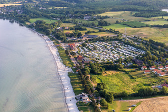 Vue aérienne de Camping HOLNIS, Ostseecamp Glücksburg - Holnis à le quartier Bockholm in Glücksburg dans le département Schleswig-Holstein, Allemagne