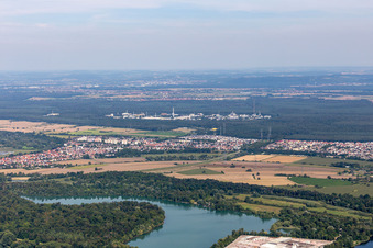 Vue aérienne de Campus du KIT Nord depuis l'ouest à le quartier Eggenstein in Eggenstein-Leopoldshafen dans le département Bade-Wurtemberg, Allemagne