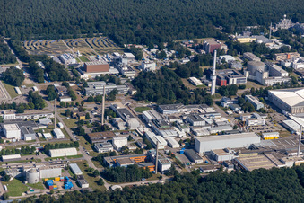 Vue aérienne de KIT Nord, Grabener Straße à le quartier Leopoldshafen in Eggenstein-Leopoldshafen dans le département Bade-Wurtemberg, Allemagne