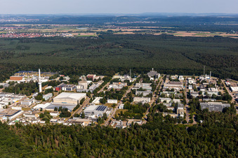 Vue aérienne de Campus Nord du KIT à le quartier Leopoldshafen in Eggenstein-Leopoldshafen dans le département Bade-Wurtemberg, Allemagne