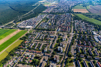 Quartier Leopoldshafen in Eggenstein-Leopoldshafen dans le département Bade-Wurtemberg, Allemagne d'en haut