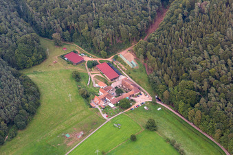 Vue aérienne de Bärenbrunnerhof à Oberschlettenbach dans le département Rhénanie-Palatinat, Allemagne