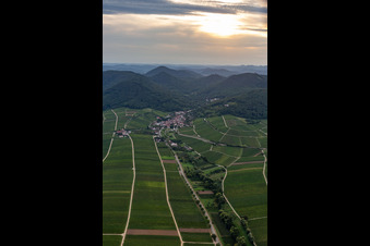 Vue aérienne de Leinsweiler dans le département Rhénanie-Palatinat, Allemagne