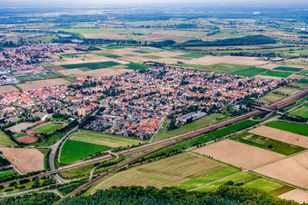 Photographie aérienne de Neulußheim dans le département Bade-Wurtemberg, Allemagne