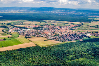 Vue aérienne de De l'ouest à Reilingen dans le département Bade-Wurtemberg, Allemagne