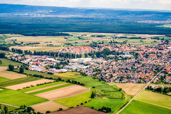 Vue aérienne de De l'ouest à Reilingen dans le département Bade-Wurtemberg, Allemagne