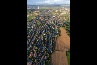 Vue oblique de Zimmern ob Rottweil dans le département Bade-Wurtemberg, Allemagne