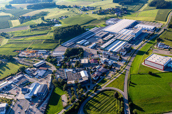 Vue aérienne de Hymer GmbH & Co à Bad Waldsee dans le département Bade-Wurtemberg, Allemagne