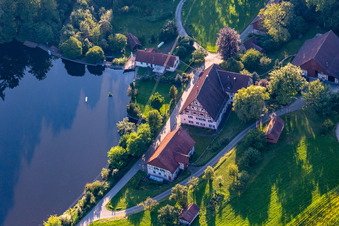 Vue aérienne de Forgerons d'art Eichler à le quartier Tannweiler in Aulendorf dans le département Bade-Wurtemberg, Allemagne