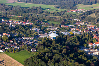 Vue aérienne de Schwaben-Therme, hôtel thermal Aulendorf à Aulendorf dans le département Bade-Wurtemberg, Allemagne