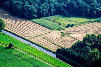 Vue aérienne de Niersaue à Wachtendonk à Wachtendonk dans le département Rhénanie du Nord-Westphalie, Allemagne