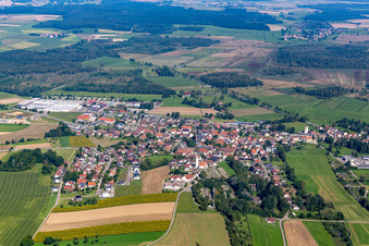 Vue aérienne de Bad Buchau dans le département Bade-Wurtemberg, Allemagne