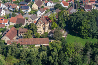 Vue aérienne de Complexe du château Grüningen à Grüningen à le quartier Grüningen in Riedlingen dans le département Bade-Wurtemberg, Allemagne