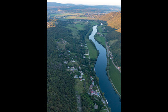 Vue aérienne de Doubs à Montfaucon dans le département Doubs, France