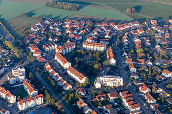 Vue aérienne de Geschwister-Scholl-Straße à Germersheim dans le département Rhénanie-Palatinat, Allemagne